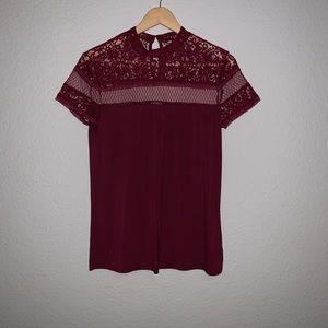 SOLD- Express Mock Neck Lace Blouse